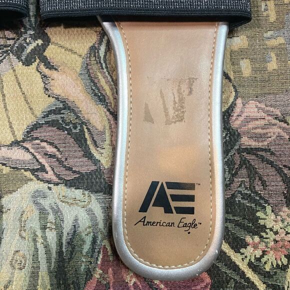 Black and Silver Stretchy American Eagle Sandals - Picture 4 of 13